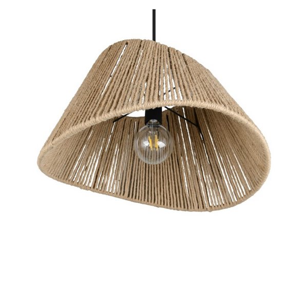 Lámpara de techo pantalla de yute natural VALERIE altura regulable bombilla excl. 1x E27 max. 40W IP20