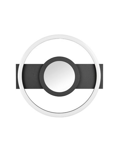 Plafonnier LED rond WHEELER 16W 2000lm, blanc chaud 3000K, IP20, noir