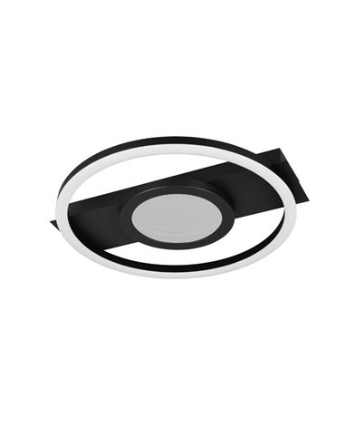 Plafón de techo LED redondo WHEELER 16W 2000lm luz blanco cálido 3000K IP20 Negro