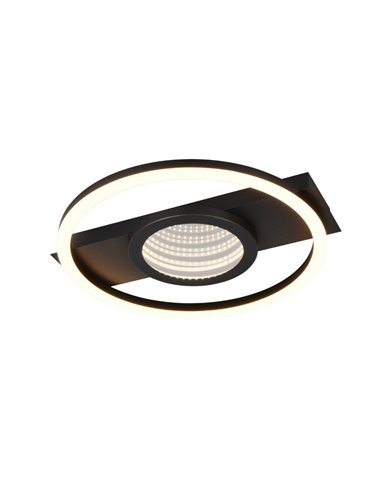 Plafonnier LED rond WHEELER 16W 2000lm, blanc chaud 3000K, IP20, noir