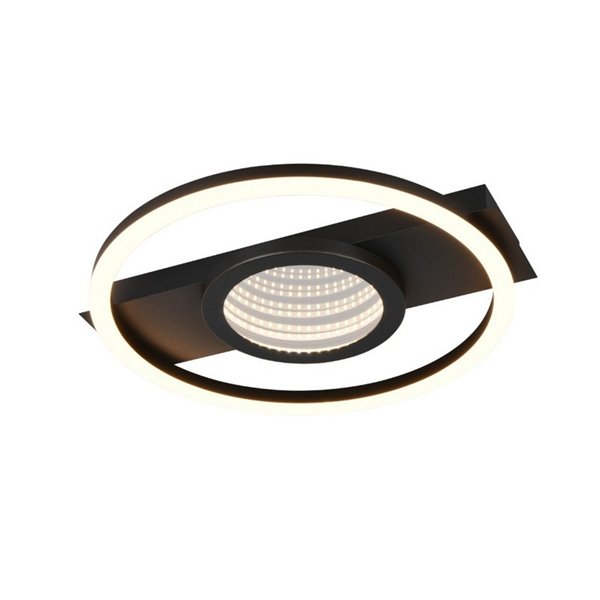 Plafonnier LED rond WHEELER 16W 2000lm, blanc chaud 3000K, IP20, noir