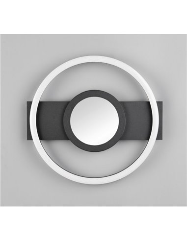 Plafón de techo LED redondo WHEELER 16W 2000lm luz blanco cálido 3000K IP20 Negro