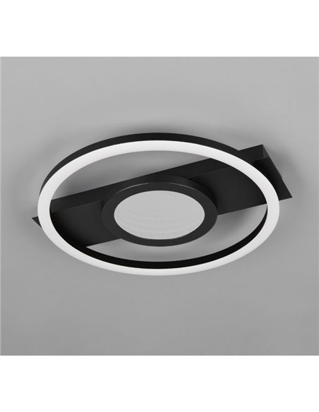 Plafón de techo LED redondo WHEELER 16W 2000lm luz blanco cálido 3000K IP20 Negro