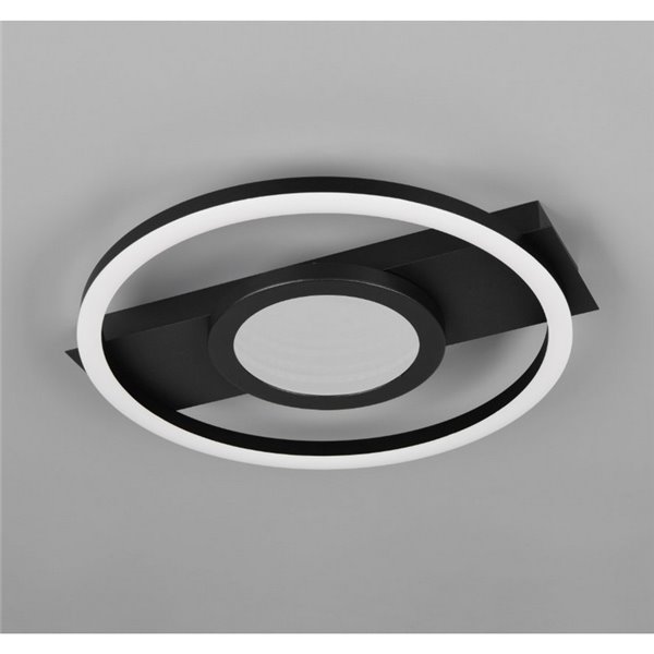 Plafón de techo LED redondo WHEELER 16W 2000lm luz blanco cálido 3000K IP20 Negro