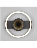 Plafonnier LED rond WHEELER 16W 2000lm, blanc chaud 3000K, IP20, noir