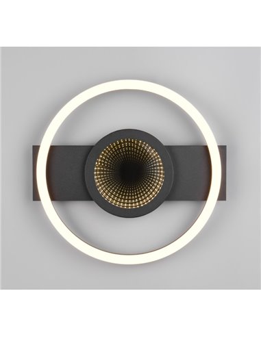 Plafonnier LED rond WHEELER 16W 2000lm, blanc chaud 3000K, IP20, noir