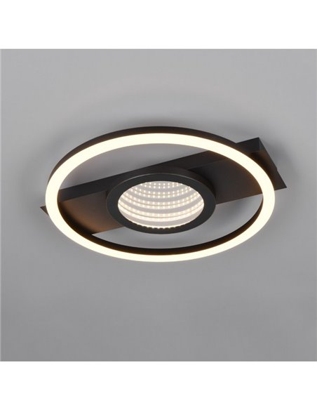 Plafón de techo LED redondo WHEELER 16W 2000lm luz blanco cálido 3000K IP20 Negro