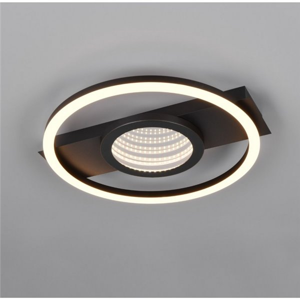 Plafón de techo LED redondo WHEELER 16W 2000lm luz blanco cálido 3000K IP20 Negro