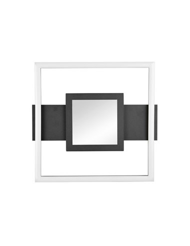 Plafón de techo LED WHEELER cuadrado 16W 2000lm luz blanco cálido 3000K IP20 Negro