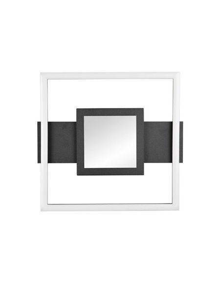Plafón de techo LED WHEELER cuadrado 16W 2000lm luz blanco cálido 3000K IP20 Negro