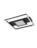 Plafón de techo LED WHEELER cuadrado 16W 2000lm luz blanco cálido 3000K IP20 Negro