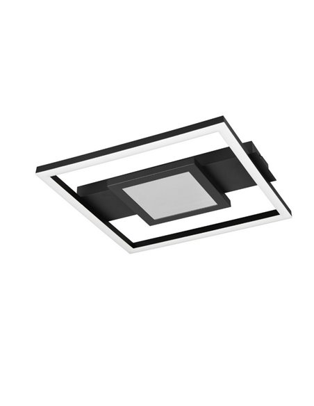 Plafón de techo LED WHEELER cuadrado 16W 2000lm luz blanco cálido 3000K IP20 Negro