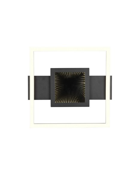Plafón de techo LED WHEELER cuadrado 16W 2000lm luz blanco cálido 3000K IP20 Negro