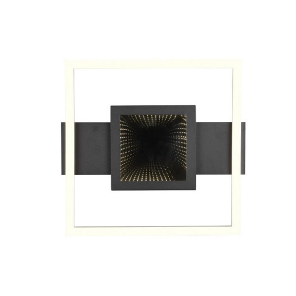 Plafón de techo LED WHEELER cuadrado 16W 2000lm luz blanco cálido 3000K IP20 Negro