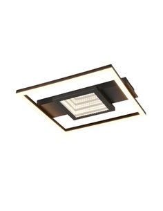 Plafón de techo LED WHEELER cuadrado 16W 2000lm luz blanco cálido 3000K IP20 Negro