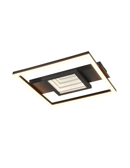 Plafón de techo LED WHEELER cuadrado 16W 2000lm luz blanco cálido 3000K IP20 Negro