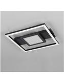 Plafón de techo LED WHEELER cuadrado 16W 2000lm luz blanco cálido 3000K IP20 Negro