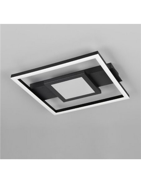 Plafón de techo LED WHEELER cuadrado 16W 2000lm luz blanco cálido 3000K IP20 Negro