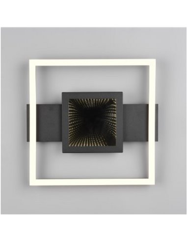 Plafonnier LED carré WHEELER 16W 2000lm blanc chaud 3000K IP20 Noir