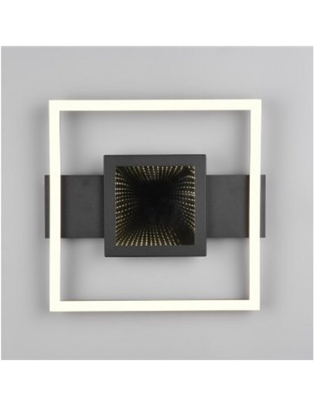 Plafonnier LED carré WHEELER 16W 2000lm blanc chaud 3000K IP20 Noir