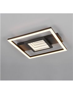Plafonnier LED carré WHEELER 16W 2000lm blanc chaud 3000K IP20 Noir 2