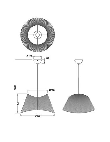 Plafonnier VALERIE avec abat-jour en jute naturel, hauteur réglable, ampoule exclue. 1x E27 max. 40 W IP20