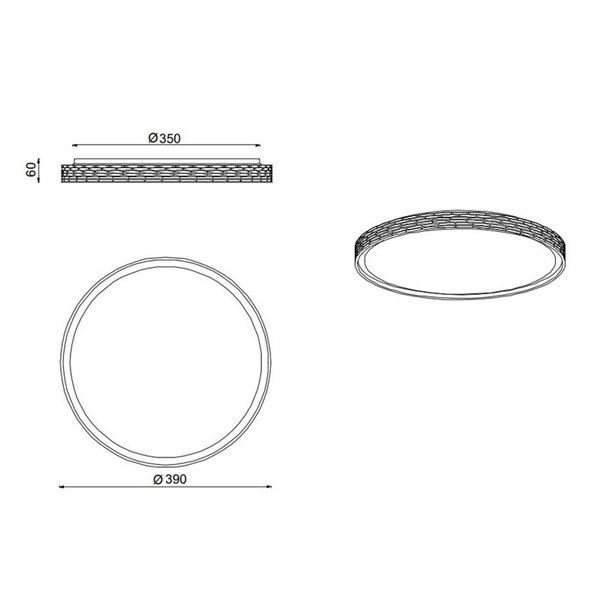 Plafonnier LED rond Ø39cm VARDA effet étoile et dimmable 24W 2500lm, 2700 - 6500K IP20