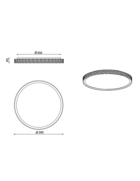 Plafón de techo redondo LED VARDA Ø39cm función memoria y regulable 24W 2500lm, 2700 - 6500K IP20