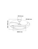 Ventilador de techo LED aspas retráctiles BRISA ECO, 45W 4400Lm CCT