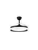 Ventilador de techo LED aspas retráctiles BRISA ECO negro, 45W 4400Lm CCT