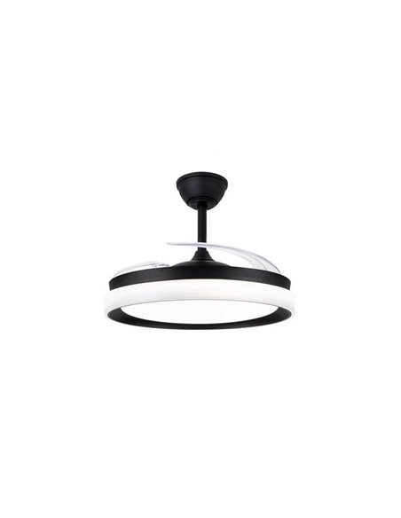 Ventilador de techo LED aspas retráctiles BRISA ECO negro, 45W 4400Lm CCT