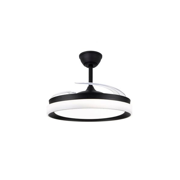 Ventilateur de plafond LED BRISA ECO à pales rétractables, noir, 45 W, 4 400 lm CCT