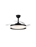 Ventilador de techo LED aspas retráctiles BRISA ECO negro, 45W 4400Lm CCT