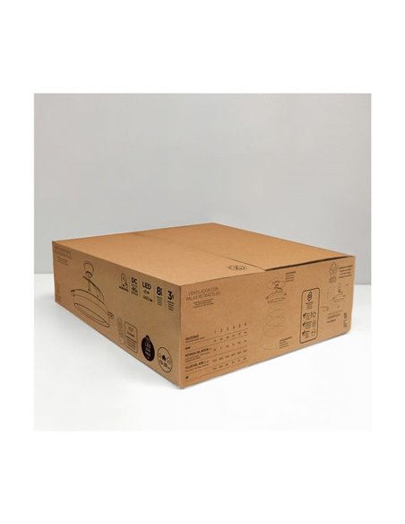 Ventilador de techo LED aspas retráctiles BRISA ECO negro, 45W 4400Lm CCT