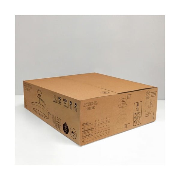 Ventilador de techo LED aspas retráctiles BRISA ECO negro, 45W 4400Lm CCT