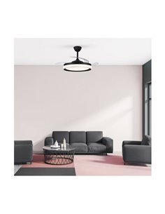 Ventilador de techo LED aspas retráctiles BRISA ECO negro, 45W 4400Lm CCT 2