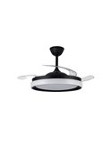 Ventilador de techo LED aspas retráctiles BRISA ECO negro, 45W 4400Lm CCT