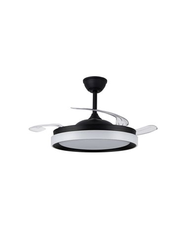 Ventilador de techo LED aspas retráctiles BRISA ECO negro, 45W 4400Lm CCT