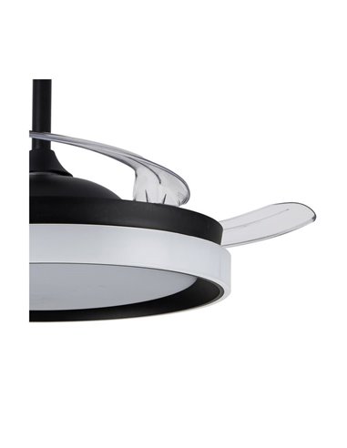 Ventilateur de plafond LED BRISA ECO à pales rétractables, noir, 45 W, 4 400 lm CCT