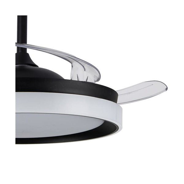 Ventilador de techo LED aspas retráctiles BRISA ECO negro, 45W 4400Lm CCT