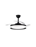 Ventilador de techo LED aspas retráctiles BRISA ECO negro, 45W 4400Lm CCT
