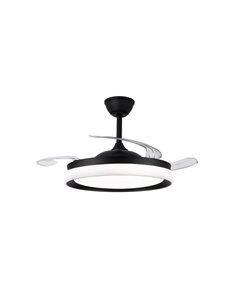 Ventilador de techo LED aspas retráctiles BRISA ECO negro, 45W 4400Lm CCT