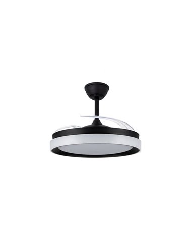 Ventilador de techo LED aspas retráctiles BRISA ECO negro, 45W 4400Lm CCT