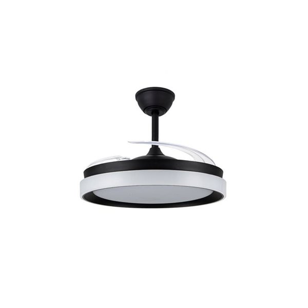 Ventilador de techo LED aspas retráctiles BRISA ECO negro, 45W 4400Lm CCT