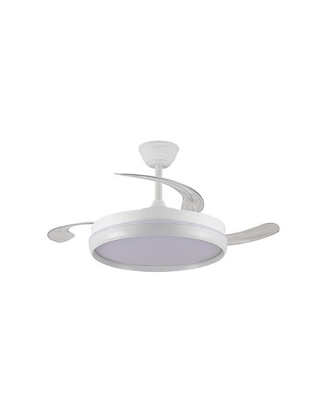 Ventilador CHARLY EVO 72W LED com pás retráteis, 7920Lm CCT Dim Smart