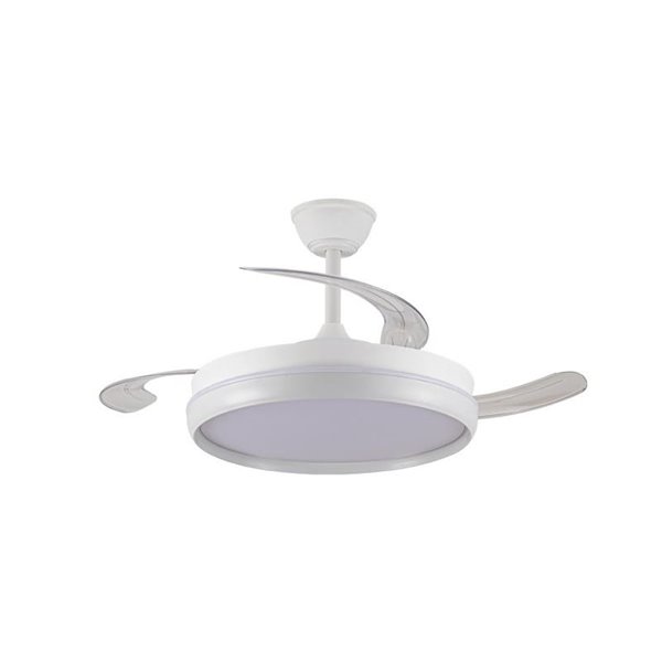 Ventilador CHARLY EVO 72W LED com pás retráteis, 7920Lm CCT Dim Smart