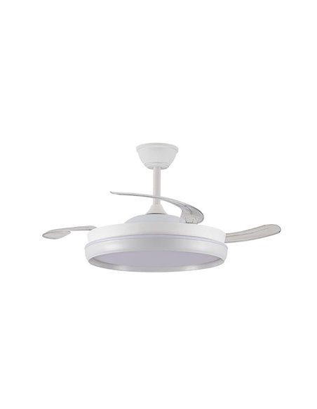 Ventilador LED aspas retráctiles CHARLY EVO 72W, 7920Lm CCT Dim Smart