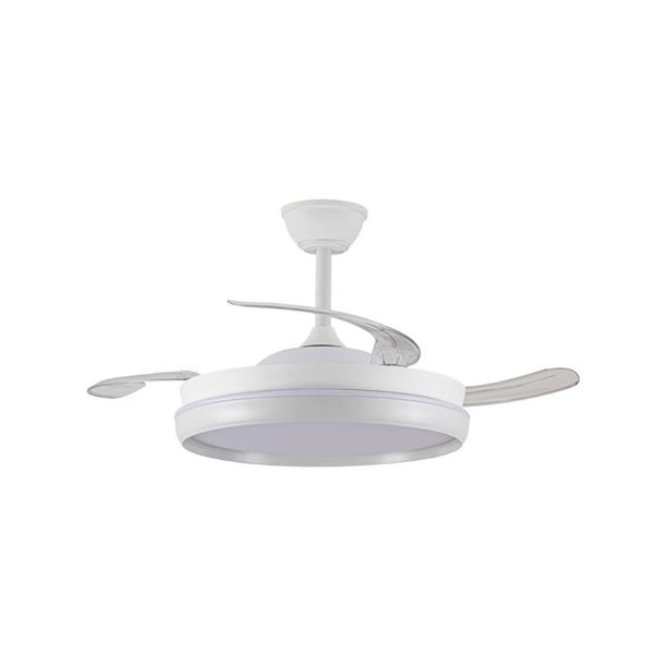 Ventilador LED aspas retráctiles CHARLY EVO 72W, 7920Lm CCT Dim Smart