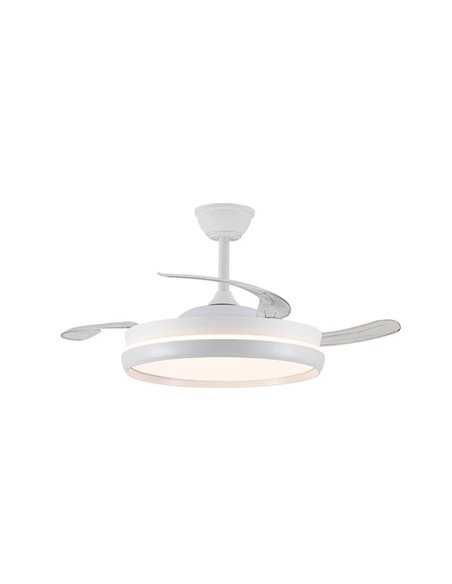 Ventilador LED aspas retráctiles CHARLY EVO 72W, 7920Lm CCT Dim Smart