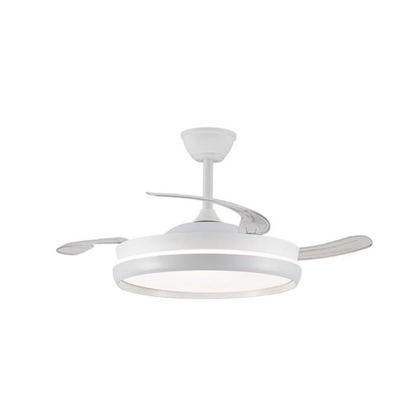 Ventilador CHARLY EVO 72W LED com pás retráteis, 7920Lm CCT Dim Smart